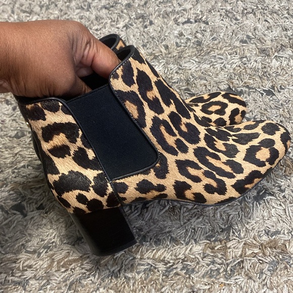 kate spade animal print real fur died cow hair Ankle Booties sz 7.5 - Picture 5 of 10